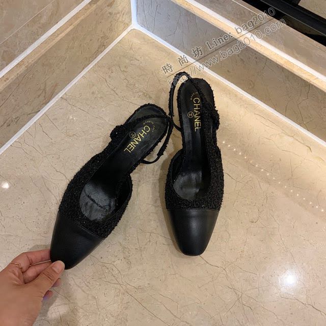 Chanel女鞋 香奈兒時尚經典涼鞋 Chanel中跟涼鞋  naq1094